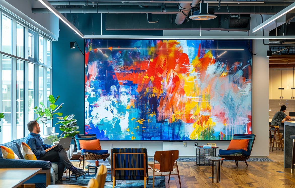 Escritório colorido