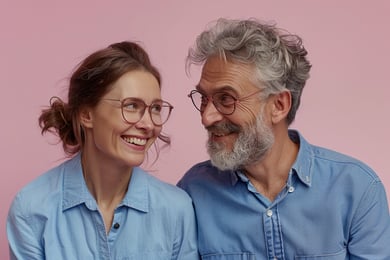 casal de meia idade sorrindo
