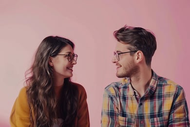 homem e mulher conversando