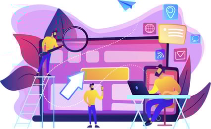 pessoas em volta a tela do computador