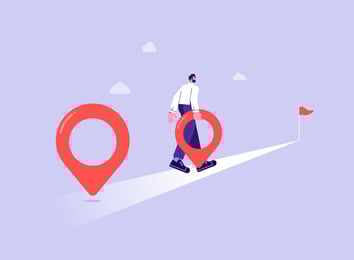 desenho de pessoa andando no céu