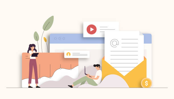 pessoas enviando email